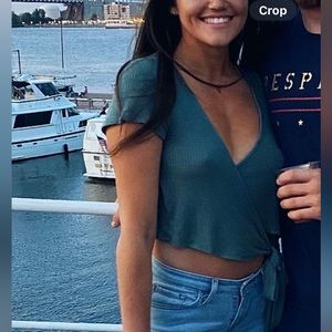 Urban outfitters project social front wrap top